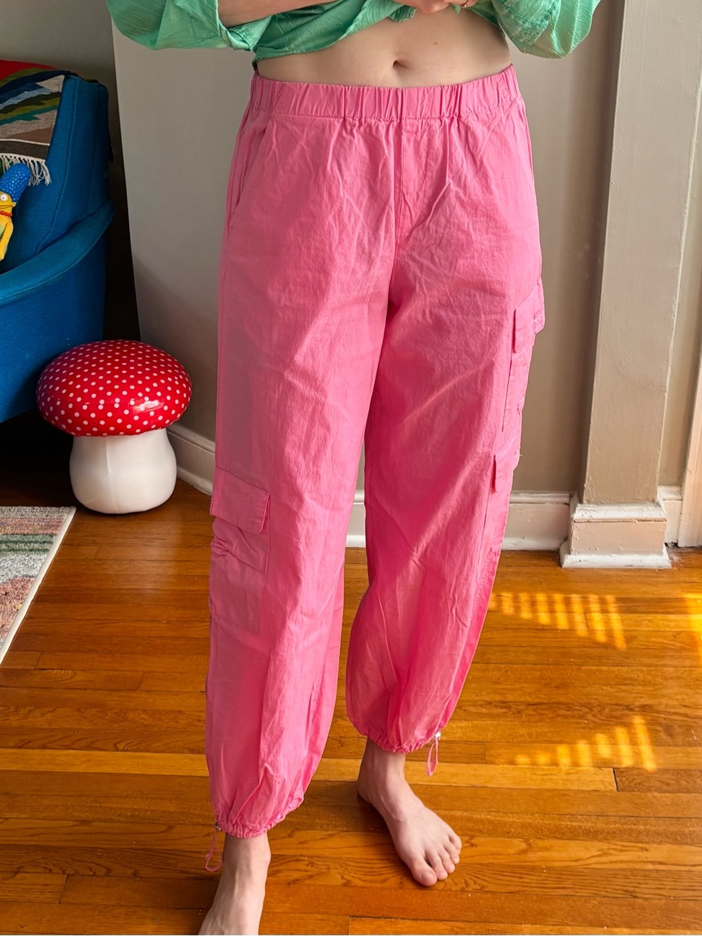 Cotton Cargo Pant, Pink, Size XS